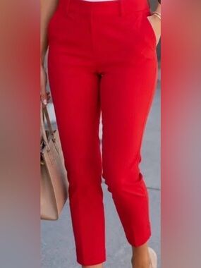 Old Navy Bright Red Tailored Pixie Ankle Pants Size 16